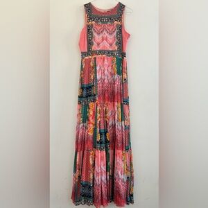 Bhanuni by Jyoti Vibrant Pink Patterned Maxi Dress